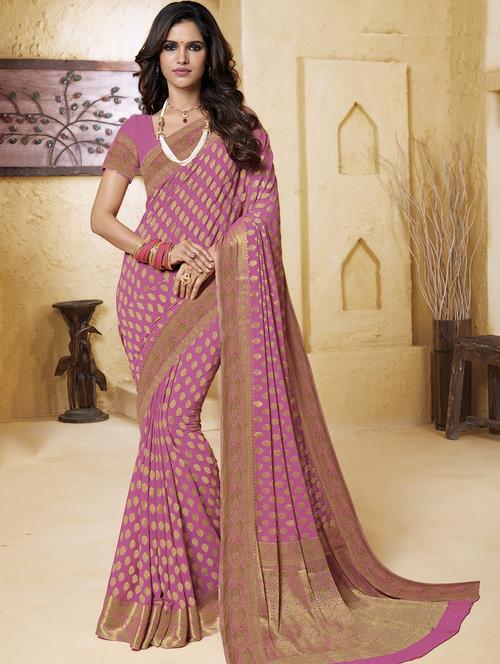 gold zari motif banarasi saree with blouse - 15475067 - Standard Image - 1