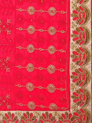 contrast border thread embroidered saree with blouse - 15475447 - Standard Image - 4