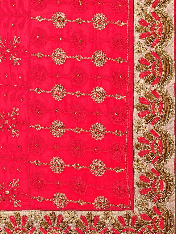 contrast border thread embroidered saree with blouse - 15475447 - Zoom Image - 4