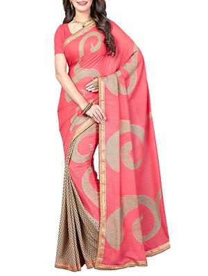 (pack of 2) multicolor georgette printed saree combo with blouse - 15475808 - Standard Image - 4