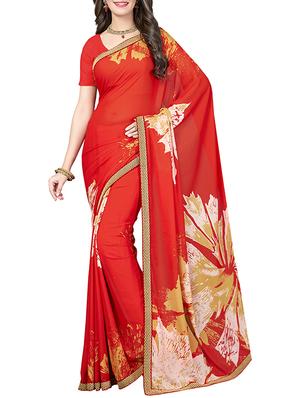 (pack of 2) multicolor georgette printed saree combo with blouse - 15475827 - Standard Image - 4