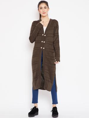 striped woolen cardigan - 15476332 - Standard Image - 4