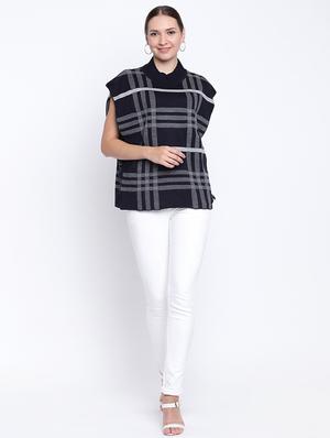 checkered woolen poncho - 15476361 - Standard Image - 4