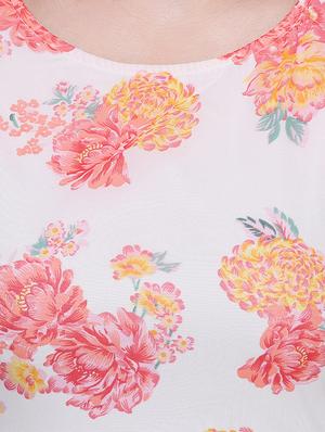 cap sleeved floral printed a-line dress - 15476759 - Standard Image - 4