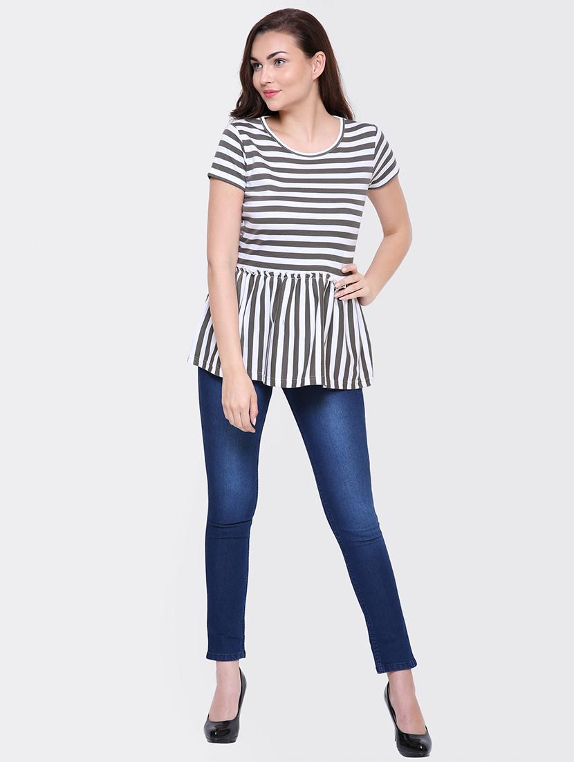 gather detail striped top - 15476802 - Zoom Image - 4