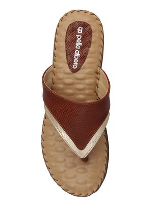 brown toe separator slippers - 15477243 - Standard Image - 4