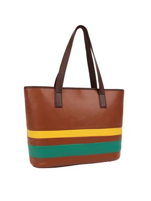 brown leatherette (pu) regular handbag - 15477459 - Standard Image - 4
