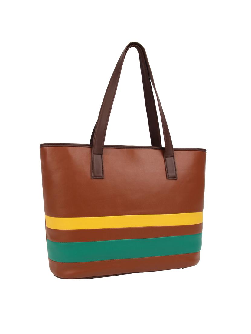 brown leatherette (pu) regular handbag - 15477459 - Zoom Image - 4