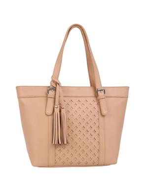 beige leatherette (pu) regular handbag - 15477478 - Standard Image - 4