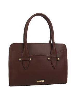 brown leatherette (pu) regular handbag - 15477510 - Standard Image - 4
