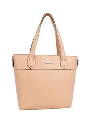 beige leatherette (pu) regular handbag - 15477524 - Standard Image - 4