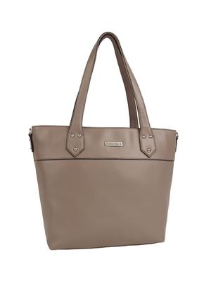 grey leatherette (pu) regular handbag - 15477525 - Standard Image - 4