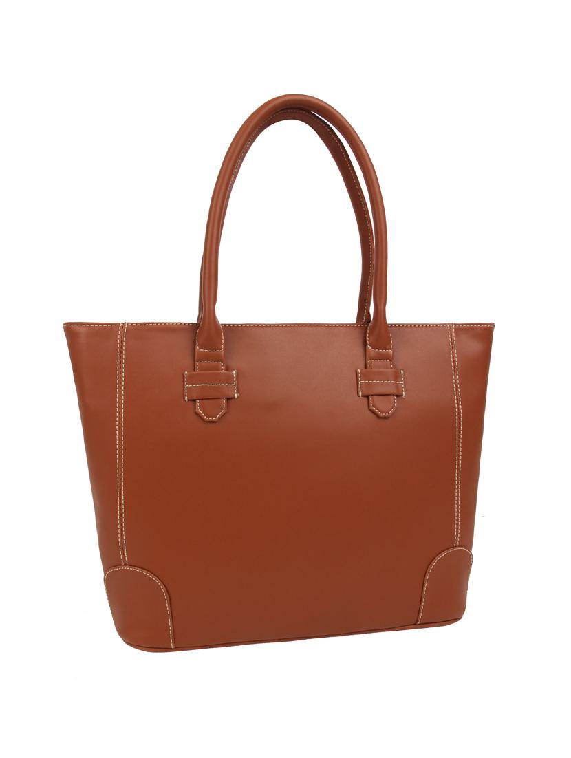 brown leatherette (pu) regular handbag - 15477537 - Zoom Image - 4