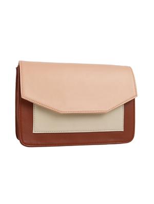 beige leatherette (pu) regular sling bag - 15477572 - Standard Image - 4