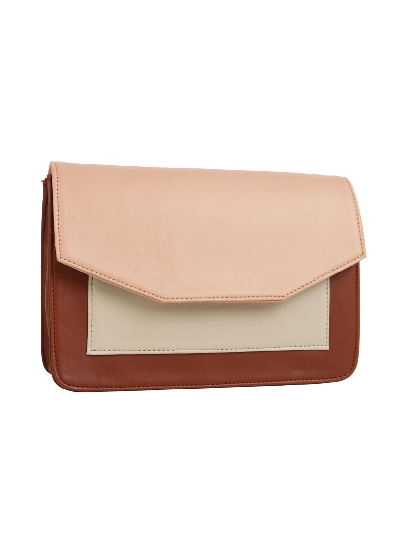 beige leatherette (pu) regular sling bag - 15477572 - Zoom Image - 4