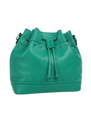 green leatherette (pu) regular sling bag - 15477594 - Standard Image - 4
