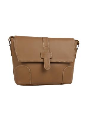 tan leatherette (pu) regular sling bag - 15477597 - Standard Image - 4
