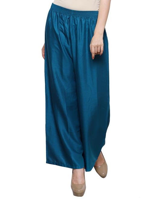 elasticated waist flared palazzo - 15477617 - Standard Image - 1