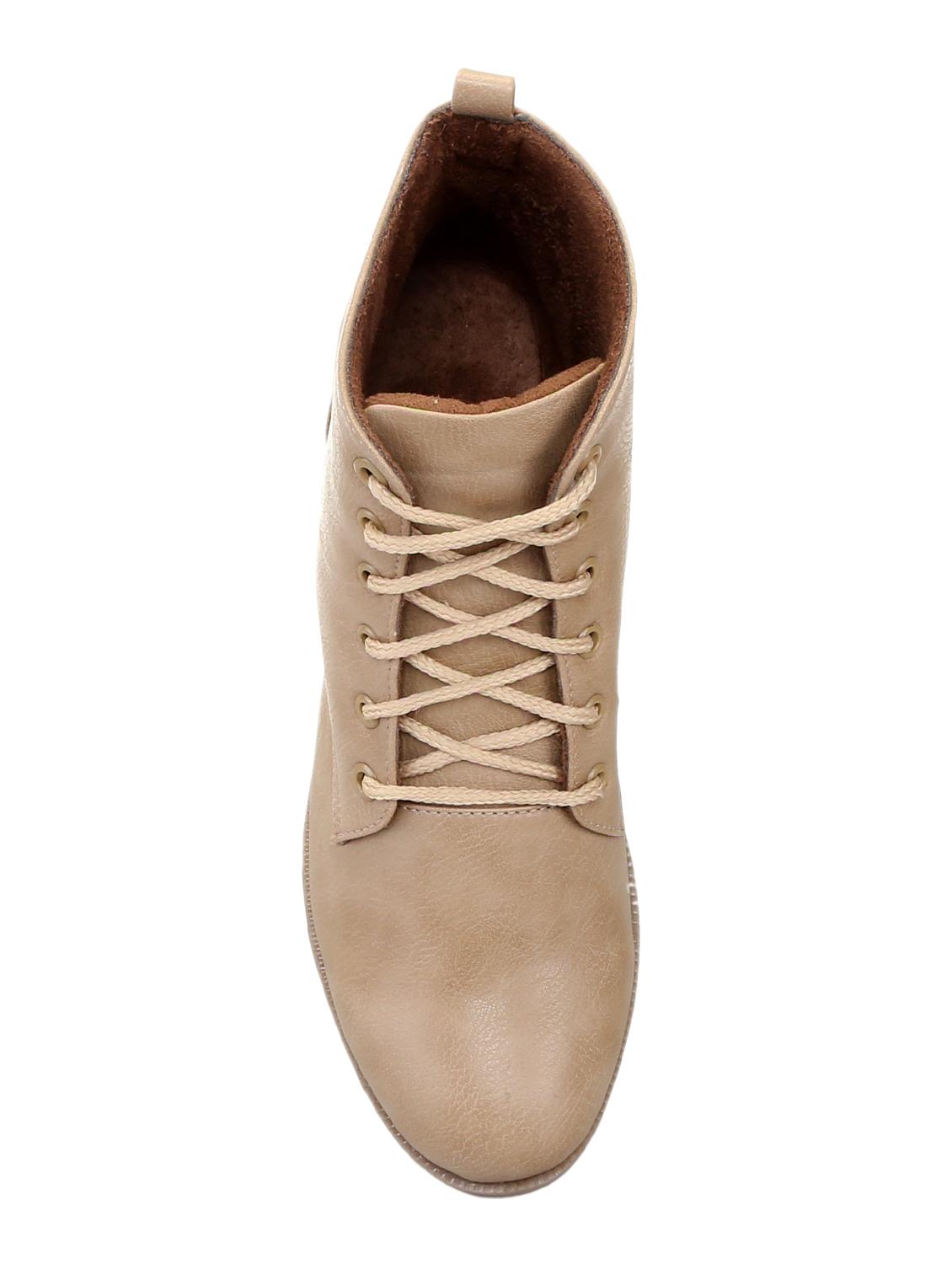 beige ankle lace-up boots - 15478139 - Zoom Image - 4