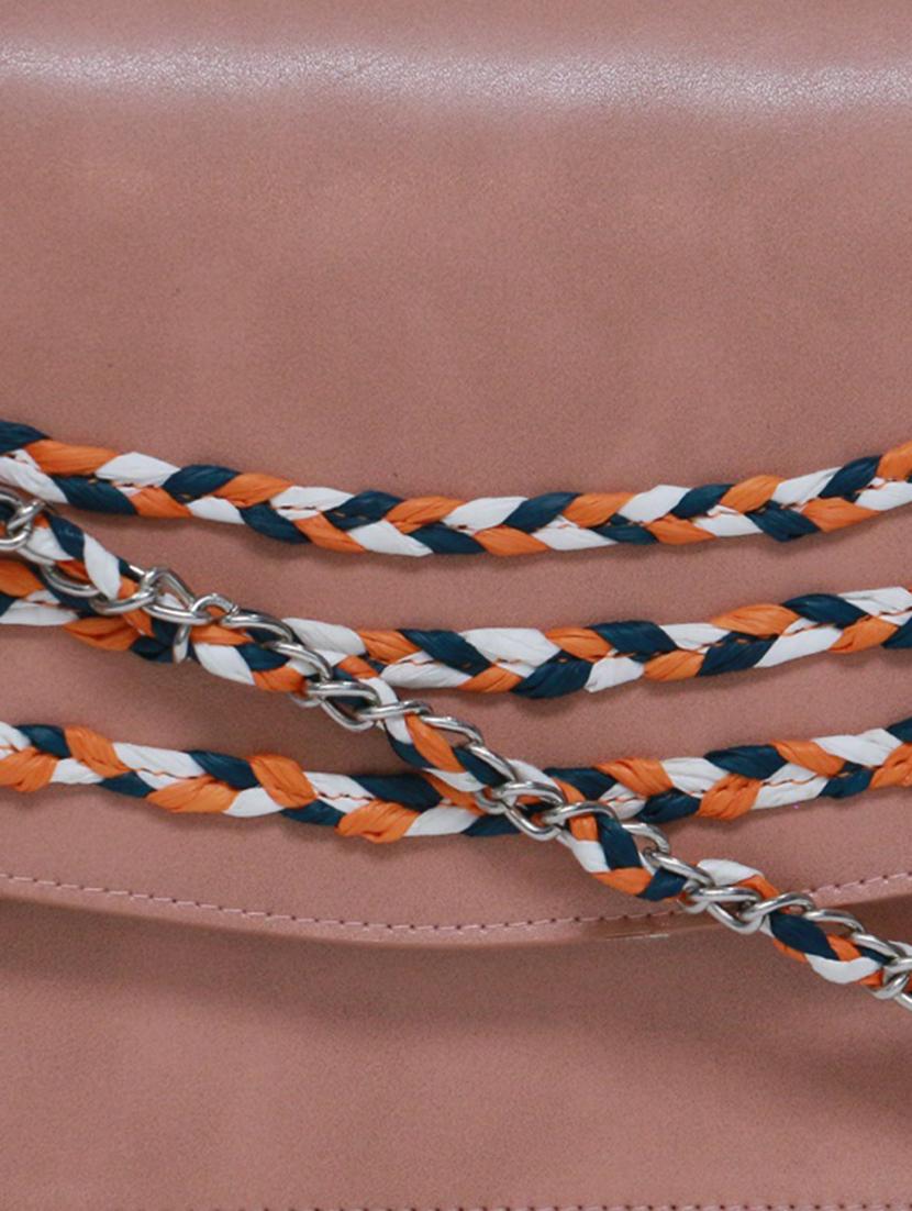 pink leatherette (pu) regular sling bag - 15479073 - Zoom Image - 4
