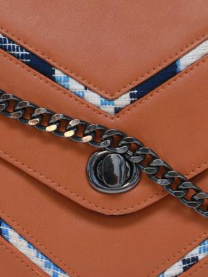 brown leatherette (pu) regular sling bag - 15479075 - Standard Image - 4