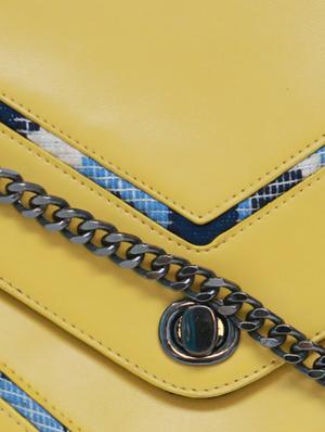 yellow leatherette (pu) regular sling bag - 15479076 - Standard Image - 4