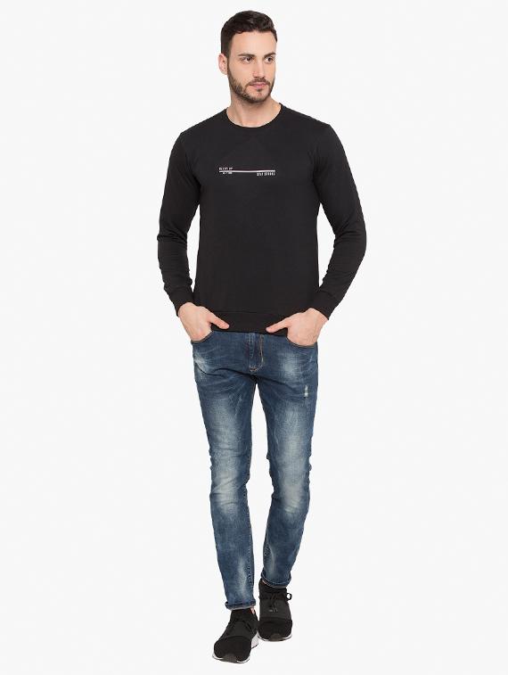 black cotton chest print sweatshirt - 15480457 - Zoom Image - 4