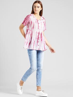 button down tie and dye top - 15482082 - Standard Image - 4