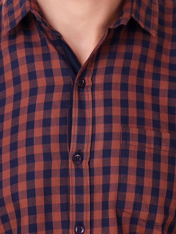 brown cotton casual shirt - 15482955 - Zoom Image - 4