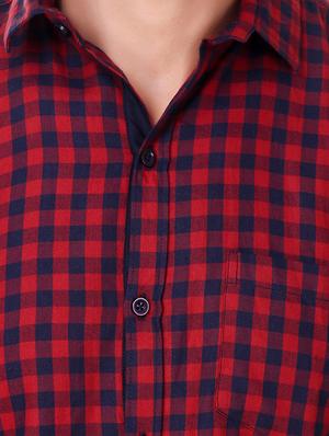 red cotton casual shirt - 15482956 - Standard Image - 4