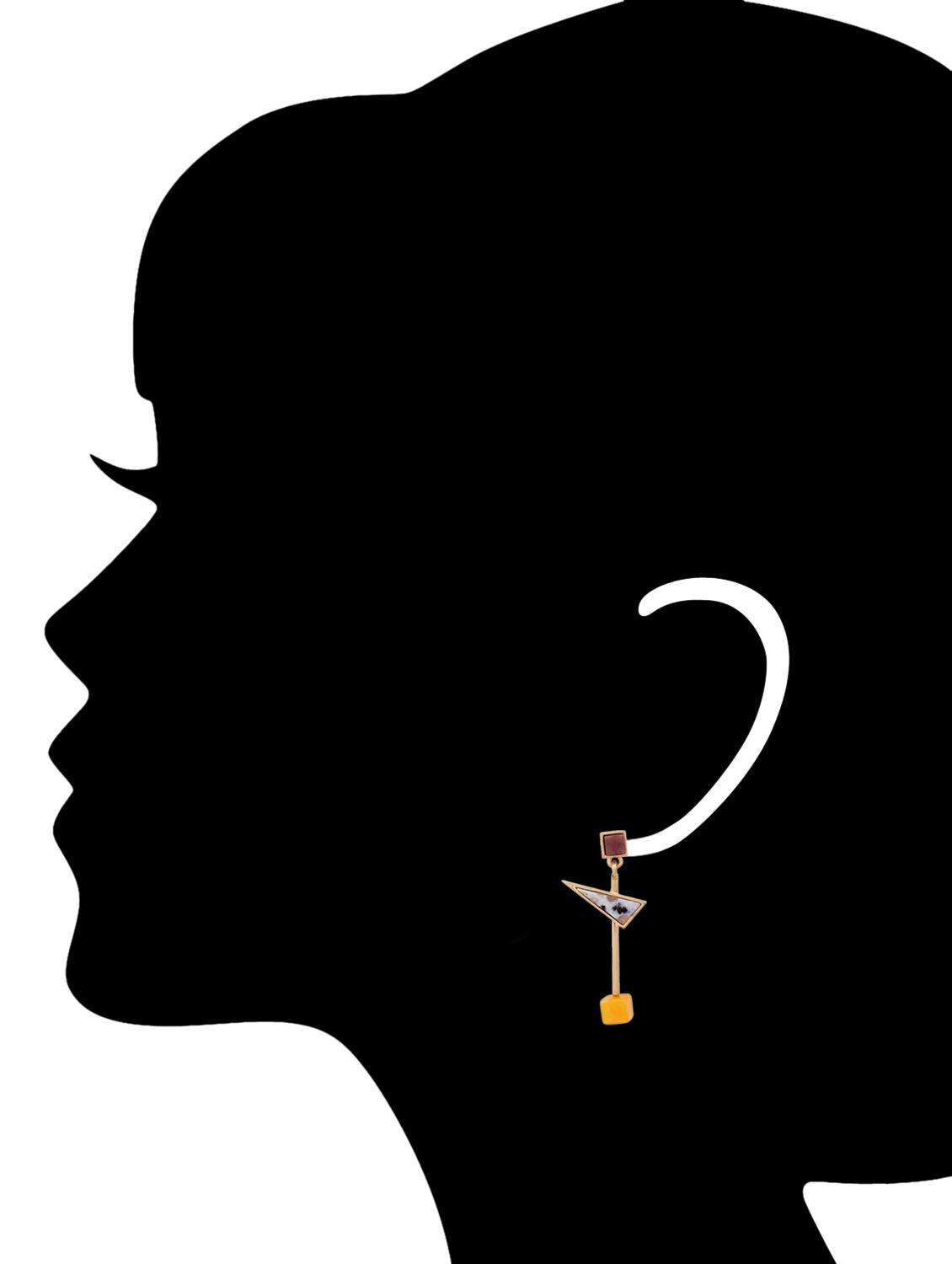 gold tone drop earrings - 15483578 - Zoom Image - 4