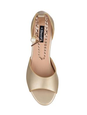 gold ankle strap sandals - 15483663 - Standard Image - 4
