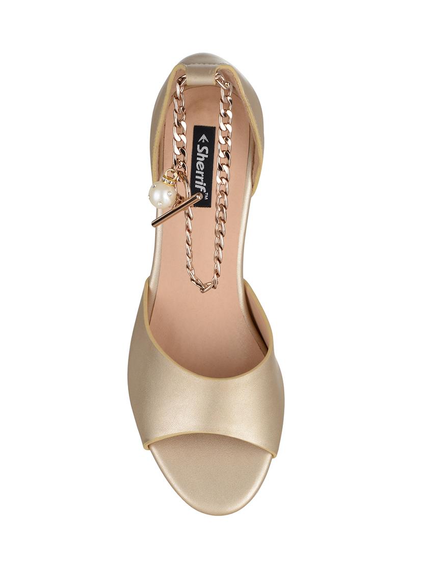 gold ankle strap sandals - 15483663 - Zoom Image - 4