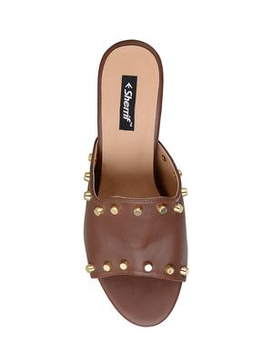 brown slip on sandals - 15483668 - Standard Image - 4