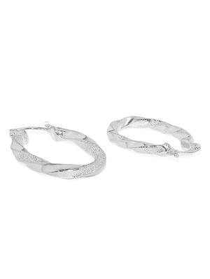 silver metal hoop earring - 15483939 - Standard Image - 4