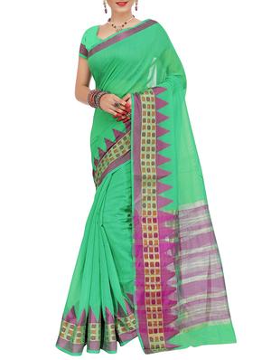 set of 2 zari bordered cotton saree with blouse - 15484179 - Standard Image - 4