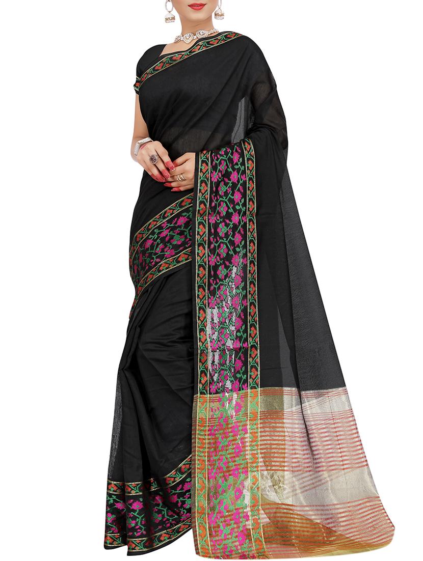 set of 2 zari bordered saree with blouse - 15484195 - Zoom Image - 4