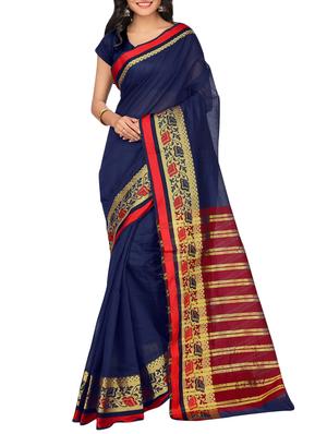 set of 2 zari bordered saree with blouse - 15484207 - Standard Image - 4