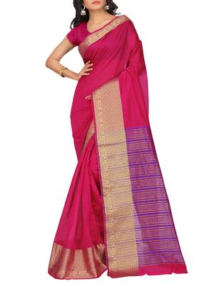 set of 2 zari bordered saree with blouse - 15484225 - Standard Image - 4
