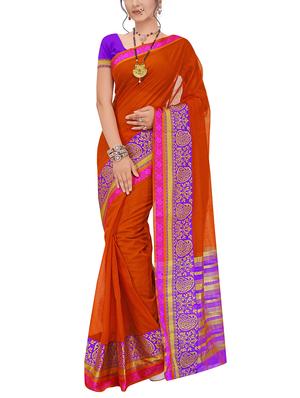 set of 2 zari bordered saree with blouse - 15484234 - Standard Image - 4