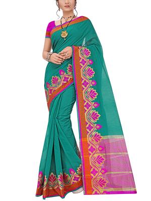 set of 2 zari bordered saree with blouse - 15484244 - Standard Image - 4