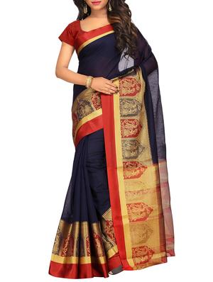 set of 2 zari bordered saree with blouse - 15484245 - Standard Image - 4