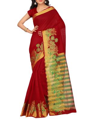 set of 2 zari bordered saree with blouse - 15484252 - Standard Image - 4