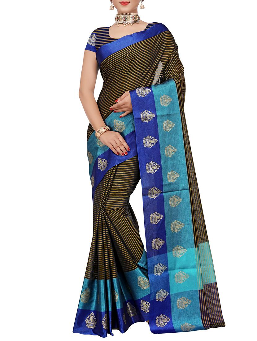 set of 2 zari bordered saree with blouse - 15484453 - Zoom Image - 4