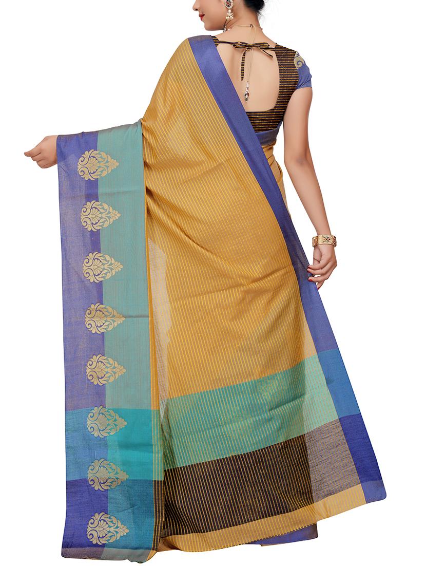 set of 2 zari bordered saree with blouse - 15484463 - Zoom Image - 4
