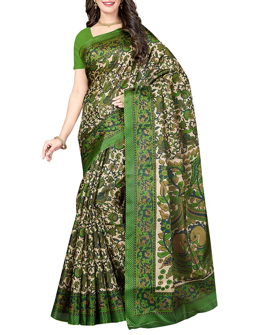 (set of 2) multicolor silk blend printed saree combo with blouse - 15484754 - Zoom Image - 4