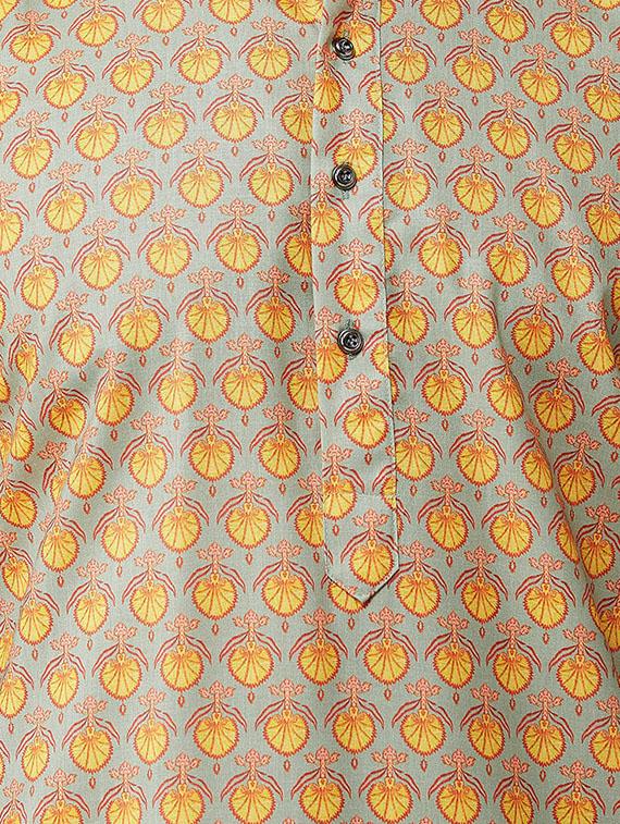 orange cotton dhoti kurta set - 15484993 - Zoom Image - 4