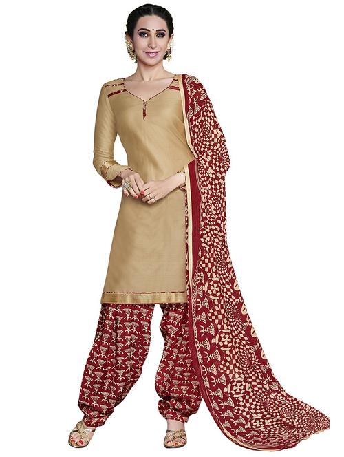 Printed unstitched salwar suit - 15485547 - Standard Image - 1