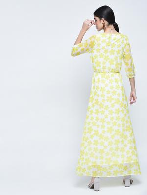 round neck printed maxi dress - 15486019 - Standard Image - 4