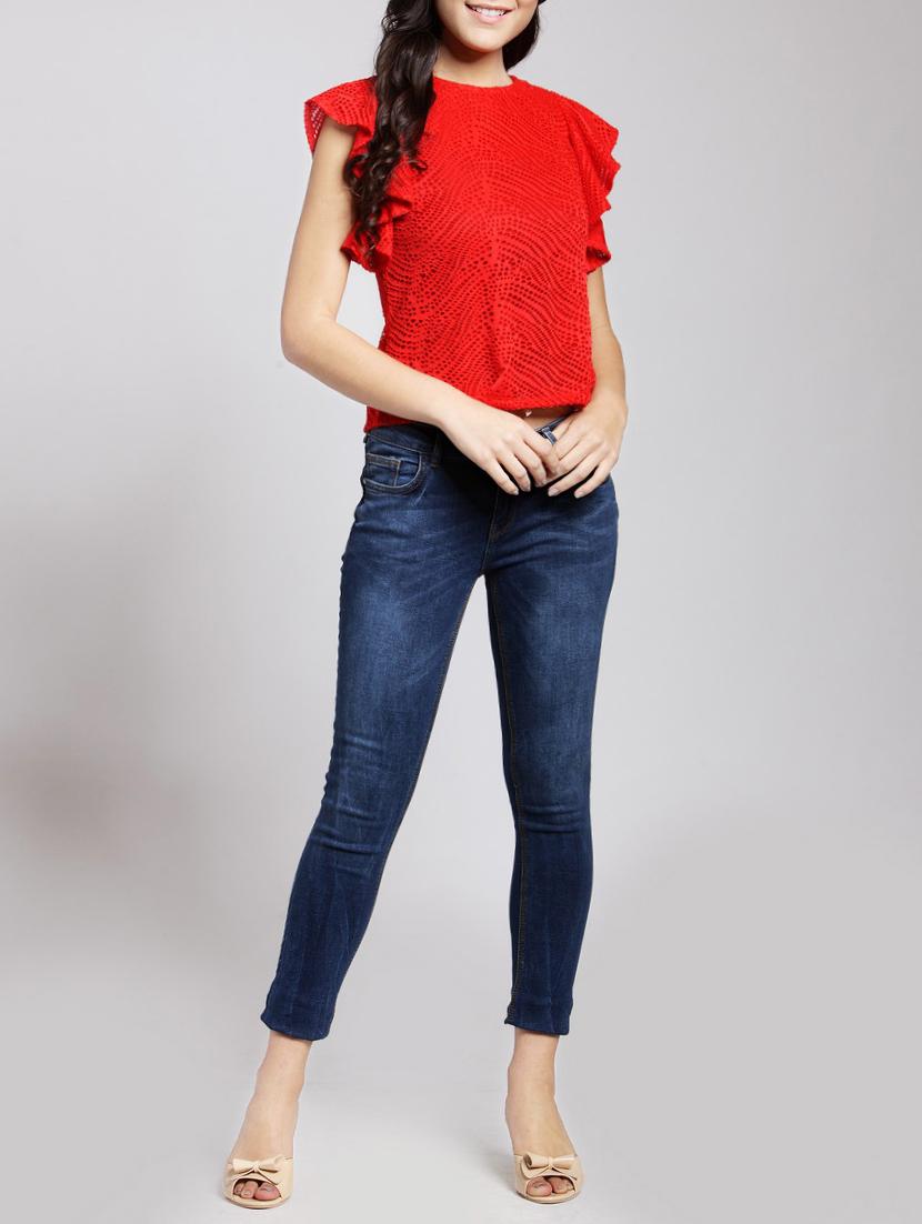 ruffle detail mesh top - 15486042 - Zoom Image - 4